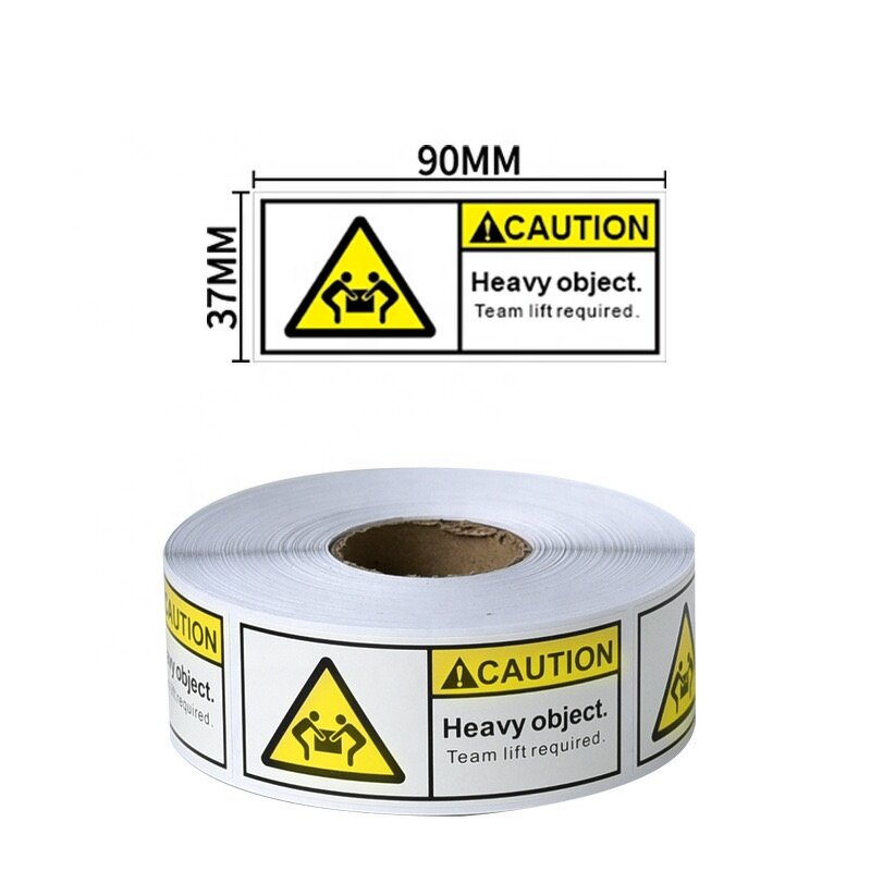 Heavy Warning Labels - Fluorescent Yellow Bold Letters Triangle Transport Caution