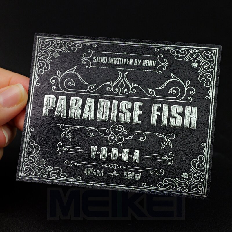 Vodka Liquor Labels - Spot UV Multi Layer 3D Gold Durable Texture Paper Waterproof