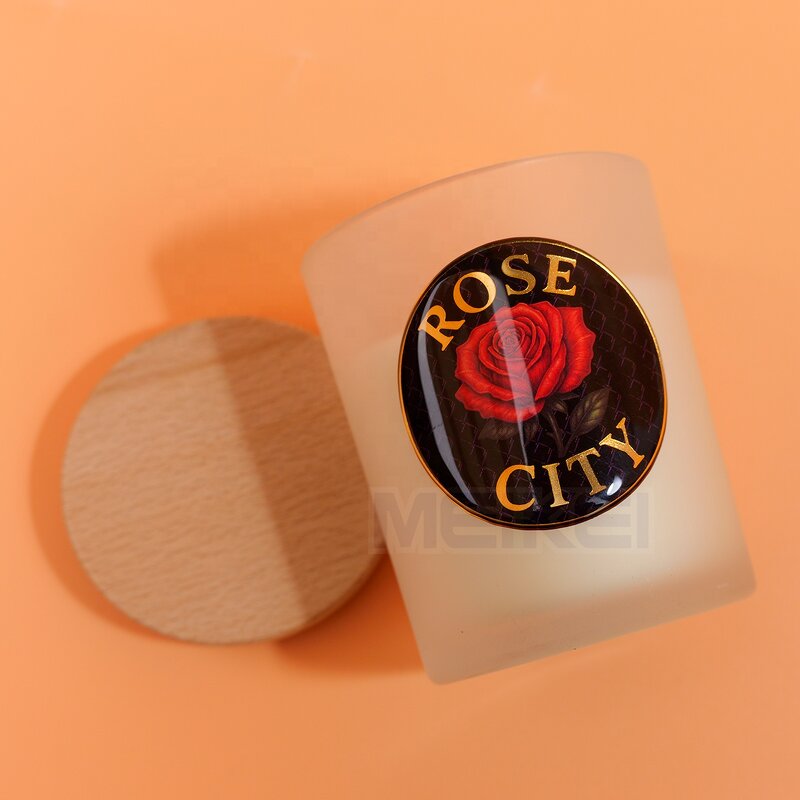 White Jar Labels - Hot Sale Texture Paper Gold Foil 3D Epoxy Custom Logo Candle Jar