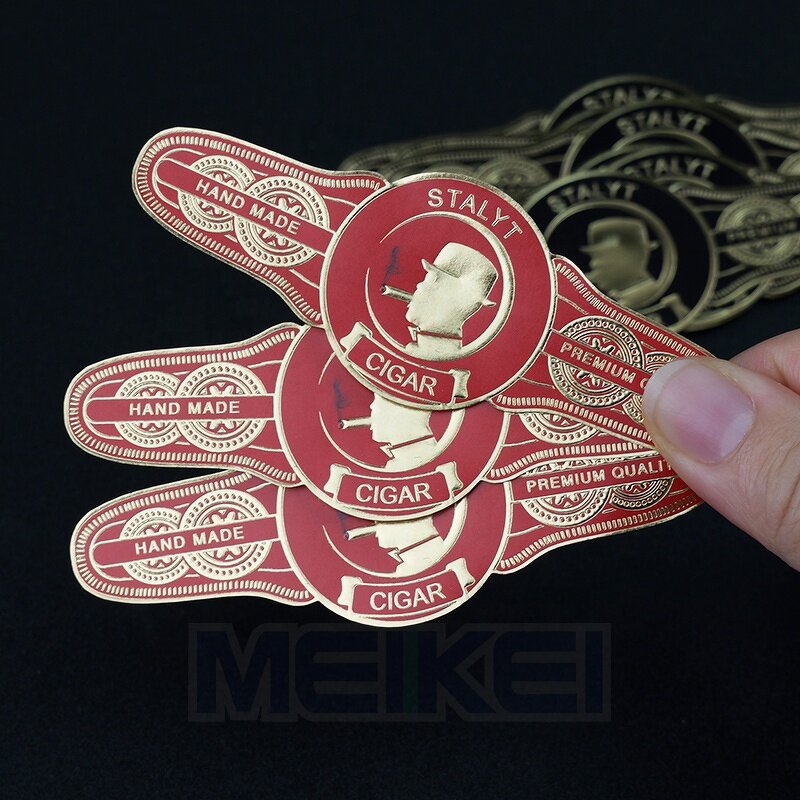 Luxury Cigar Labels - Custom Eco-friendly Art Paper 24K Gold Stamp 3D Embossed