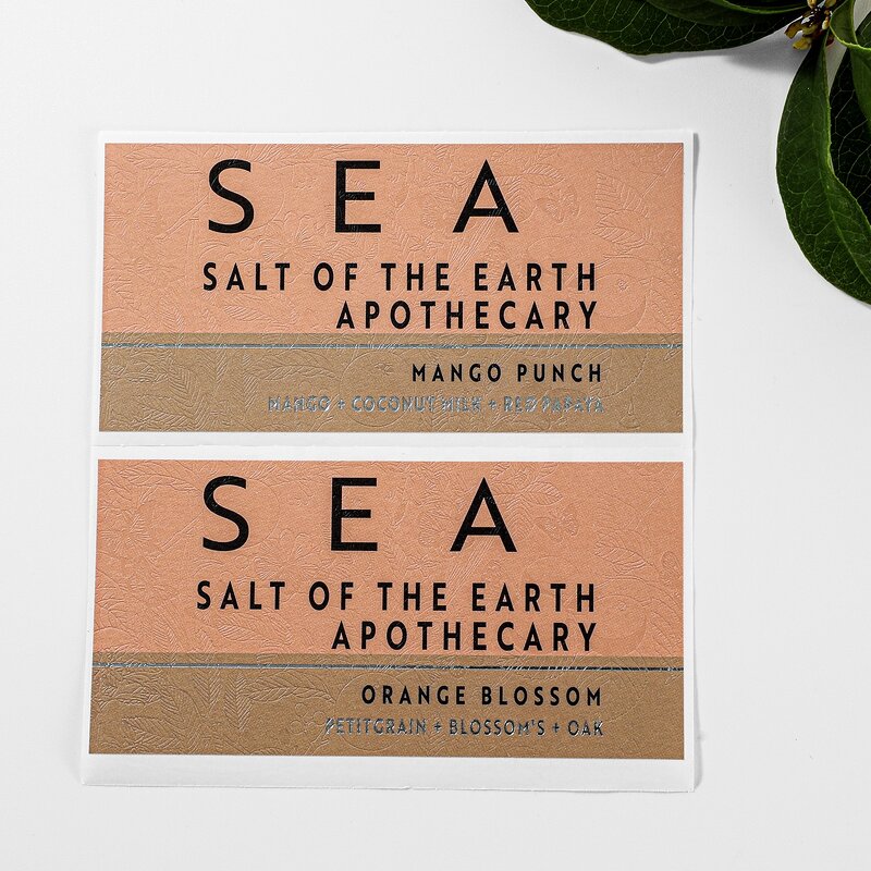 Wood Texture Candle Labels - Hot Sale Full Foil Stamping Embossed Logo Printing