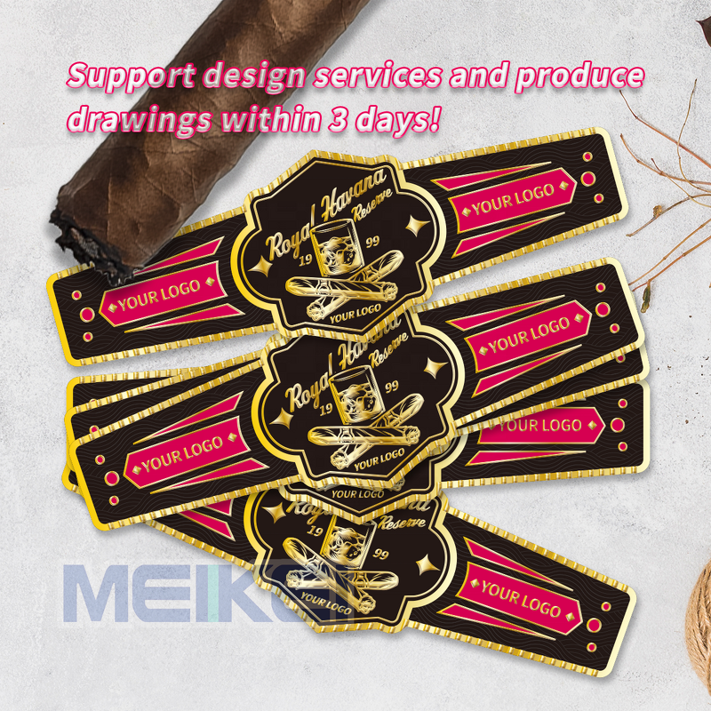 Green Cigar Bands - Hot Sale Custom Logo 3D Embossed Personalized Cigar Band Label