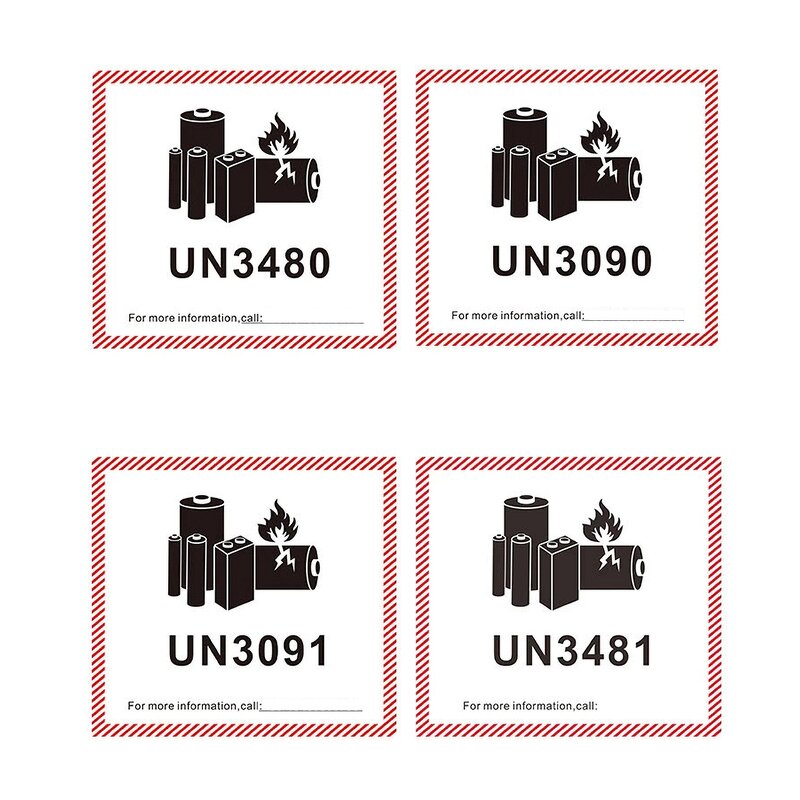 Lithium Battery Labels - UN3090 UN3091 UN3480 UN3481 Self Adhesive Transport