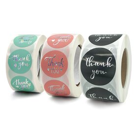 Holographic Stickers - Custom Logo Round 1.5 Inches Thank You Small Business