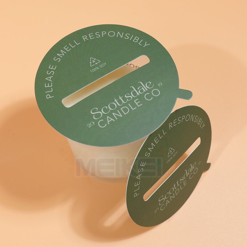 Dust Cover Labels - Custom Design Oil/Water Proof Paper Candle Warning Sticker Jar