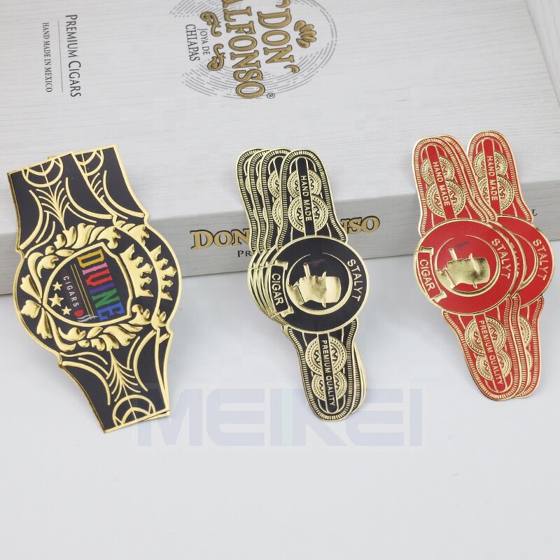 Red Cigar Band - Foil Embossed Logo 128grams Paper Golf Foil Hot Sale Cigar Label