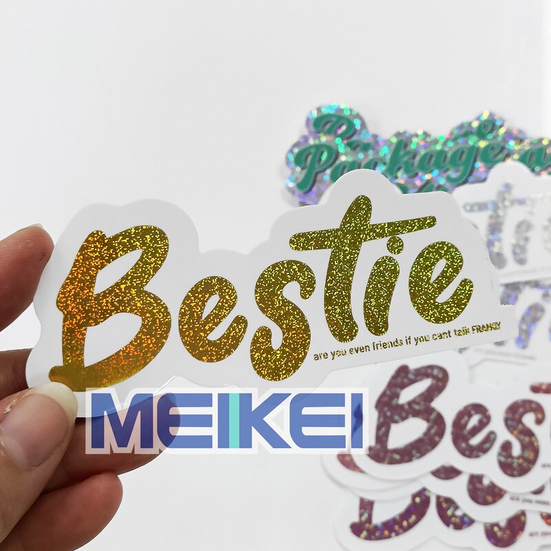 Holographic Sticker - Logo Printing Glossy Vinyl Waterproof Die Cut Adhesive Custom