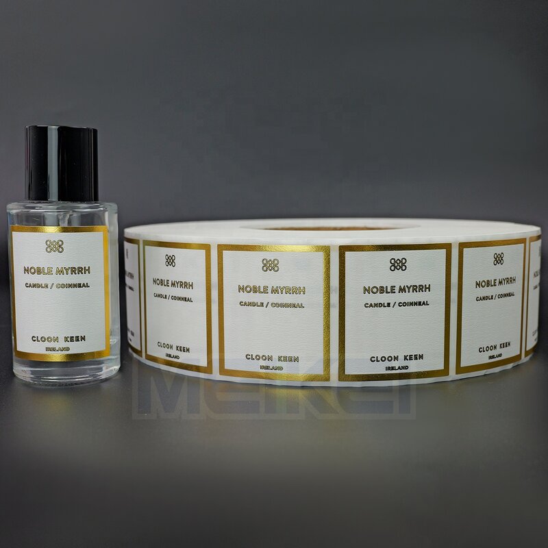 Perfume Bottle Labels - Luxury Textured Paper Waterproof Household Essence Custom Logo