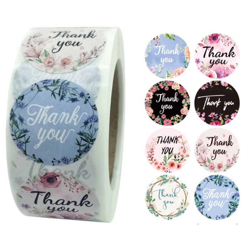 Thank You Label Roll - Customized Adhesive Seal Round Sticker Roll Packaging Label