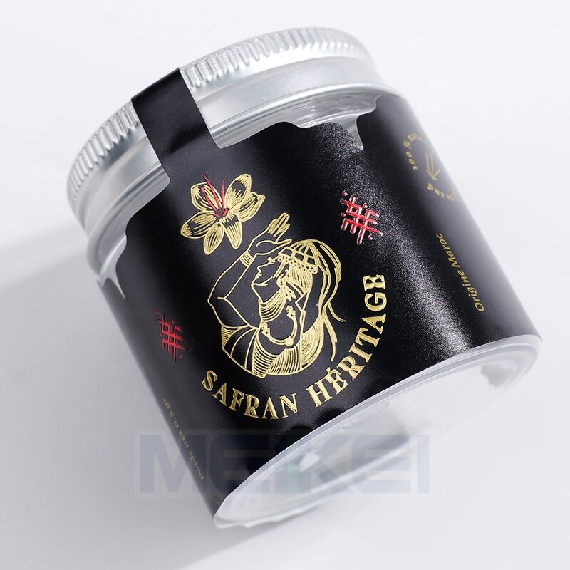 Food Packaging Label - Gold Foil Stamping Honey Spice Glass Jar Container Sticker