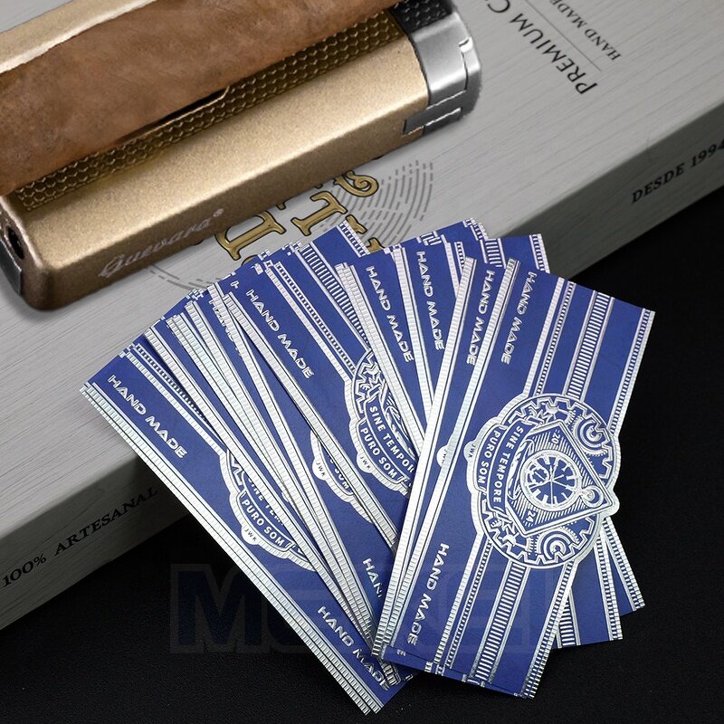 Cigar Band Ring - 3D Embossed Custom Logo Luxury Paper Gold Foil Printing Cigar