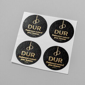 Sticker Sheet Factory - Custom Logo 3D Emboss Gold Foil Black Grainy Glitter Texture