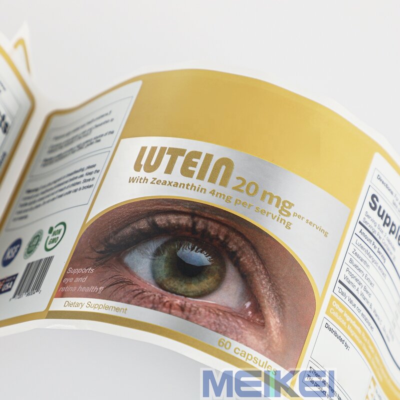 Matt Silver Label - Custom Printing Waterproof Chrome Bopp Sticker Roll for Bottle