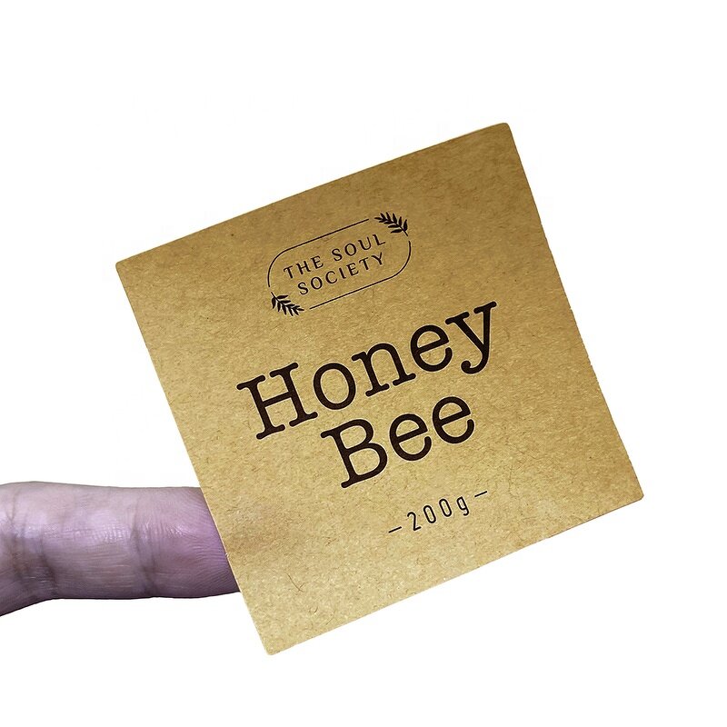 Kraft Candle Labels - Eco-friendly Offset Black Printing Foil Stamp for Candle Jars