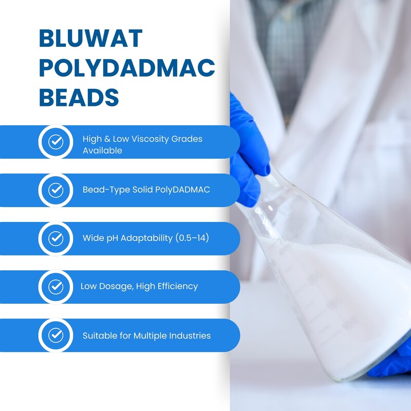 Polymer Beads Manufacturer - PDADMAC Cationic Quaternary for Sludge Dewatering
