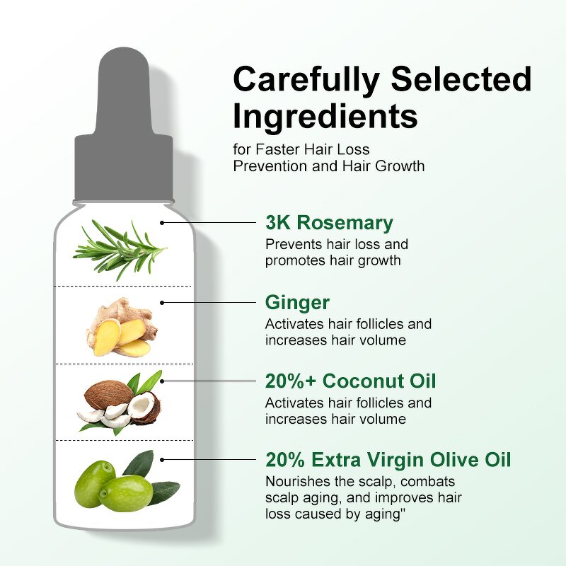 Rosemary Hair Oil - Factory - Hot Selling Private Label Organic Vegan Nourishing Scalp Regrowth Serum