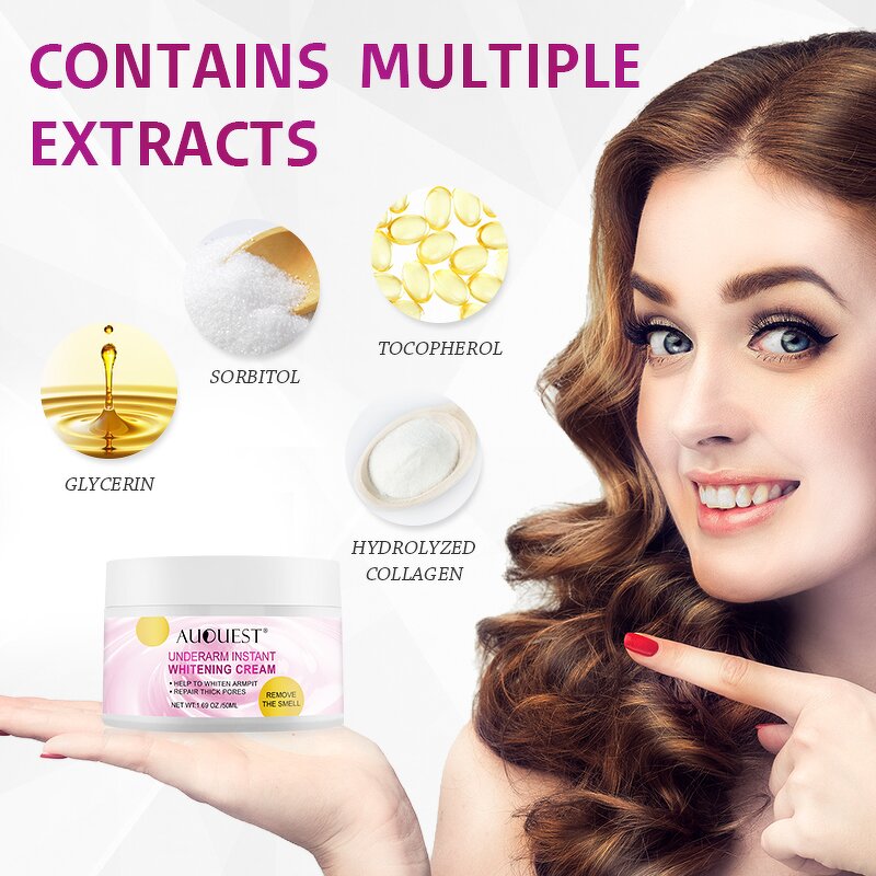 Underarm Whitening Cream - Manufacturer - AuQuest Private Label Organic Parts Brighten Armpit Bleaching Cream