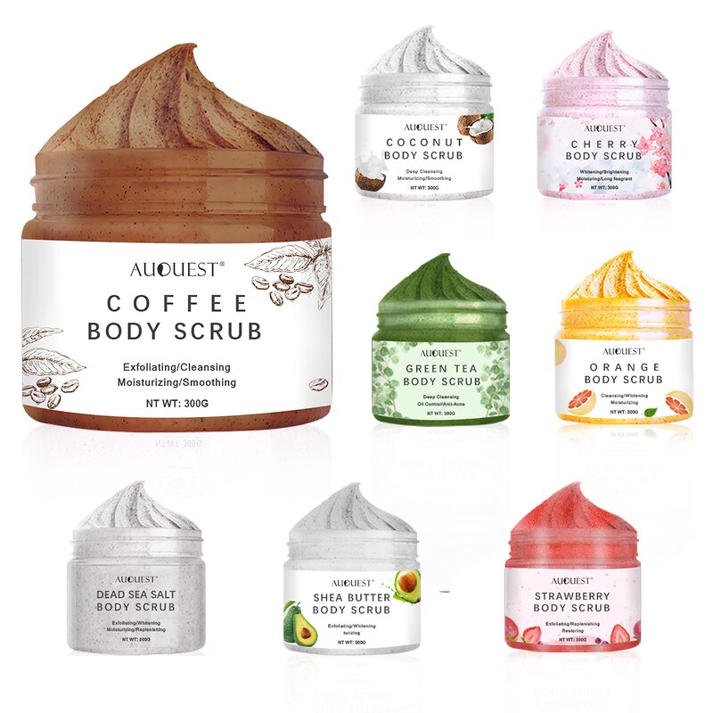 Body Scrub Set - Manufacturer - AuQuest OEM Private Label Organic Brightening Exfoliating Dark Spots Removal