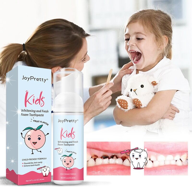 Kids Toothpaste Foam - Factory - Friendly Natural Whitening Herbal Formula Anti-Cavity Fruit Flavored