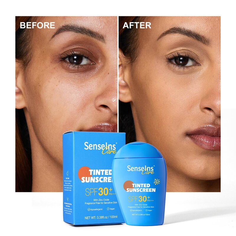 Tinted Sunscreen SPF50 - Manufacturer - OEM Private Label Zinc Oxide Ultraviolet-proof Repairing Hydrating