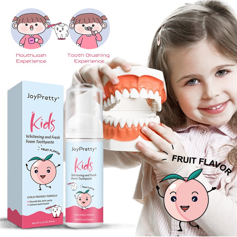 Kids Toothpaste Foam - Factory - Friendly Natural Whitening Herbal Formula Anti-Cavity Fruit Flavored