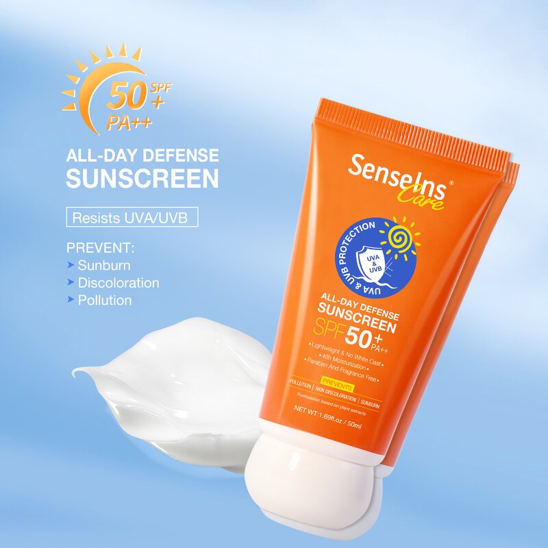 Sunscreen SPF50 Cream - Factory - Wholesale Hot Selling Organic Moisturizing UVA+UVB Protection Private Label