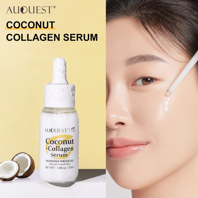 Coconut Collagen Serum - Factory - AuQuest Wholesale Organic Brightening Anti Wrinkles Fine Lines Firming