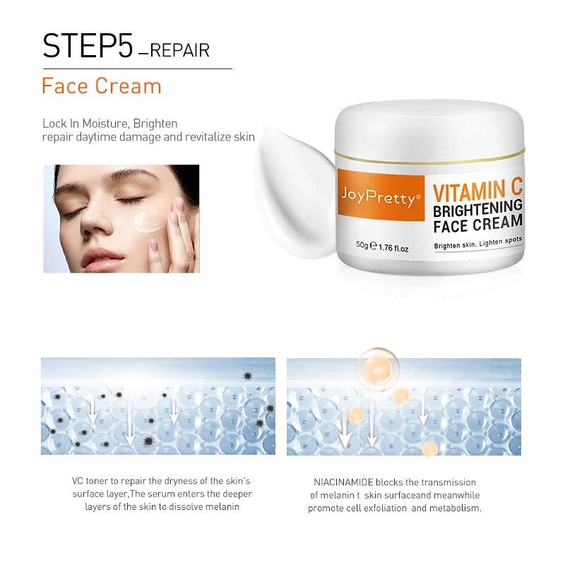 Vitamin C Skin Care Set - Manufacturer - Korean Organic Brightening Whitening Dark Spot Remover Face Cream