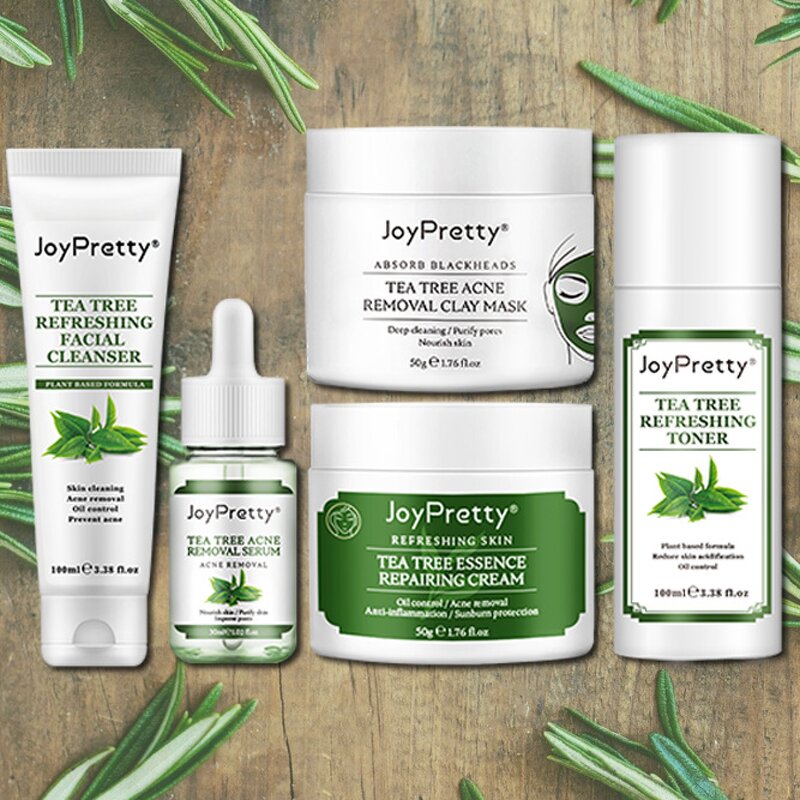 Tea Tree Acne Serum Set - Manufacturer - Private Label Korean Organic Whitening Face Cream Skincare Set