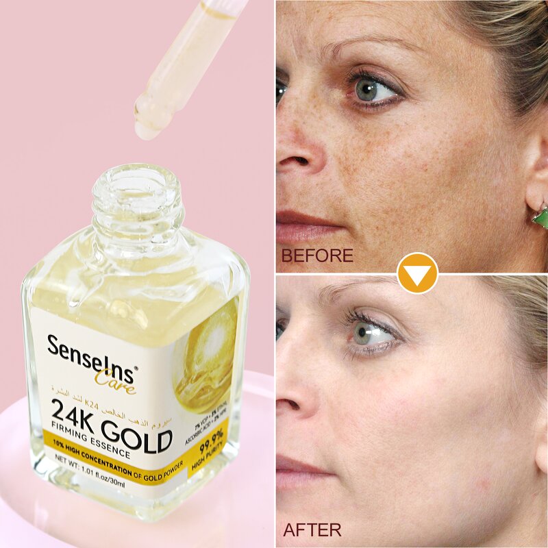 24k Gold Face Serum - Factory - Wholesale Organic Repairing Anti Aging Dark Spot Whitening Moisturizer
