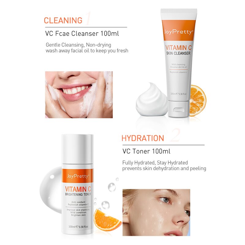 Vitamin C Facial Set - Factory - JoyPretty Organic Moisturizer Nourishing Repair Lightening Skin Care Set