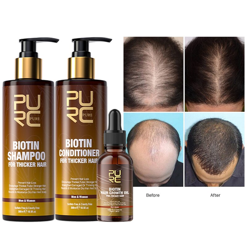 Biotin Hair Care Set - Manufacturer - PURC Private Label Organic Nourishing Anti Hair Loss Smoothing Set