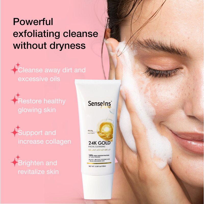 24k Gold Facial Cleanser - Manufacturer - Organic Moisturizing Deep Cleaning Foaming Repairing Face Wash