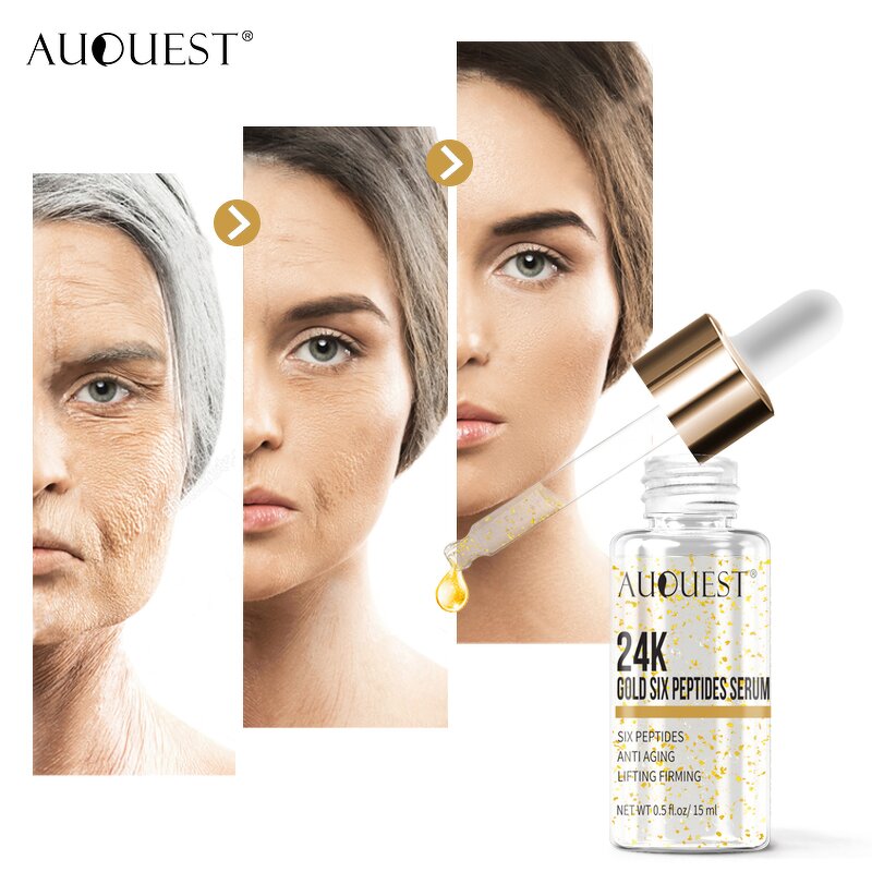 24k Gold Serum - Manufacturer - AuQuest Private Label Organic Vegan Whitening Pores Shrinking Anti-Aging