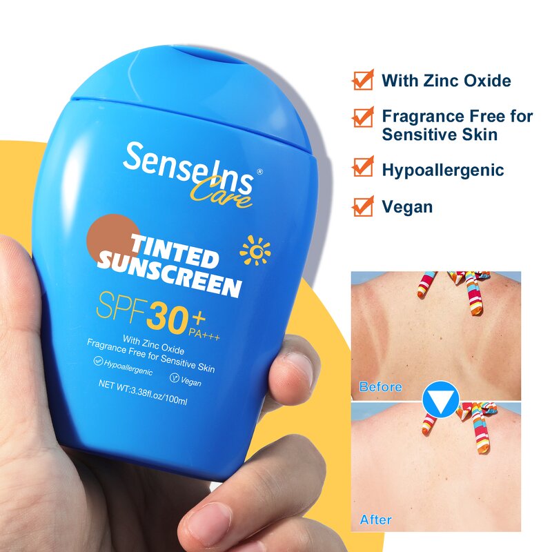 Tinted Sunscreen SPF50 - Manufacturer - OEM Private Label Zinc Oxide Ultraviolet-proof Repairing Hydrating