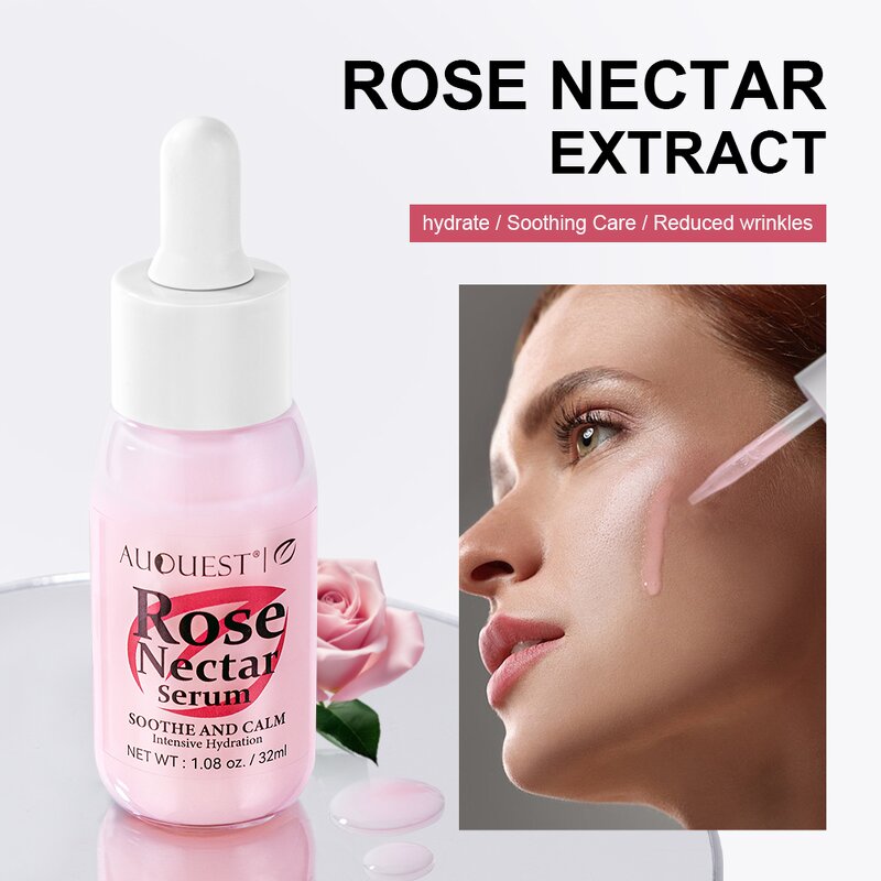 Rose Nectar Serum - Manufacturer - AuQuest Private Label Organic Vegan Whitening Firming Moisturizing Serum