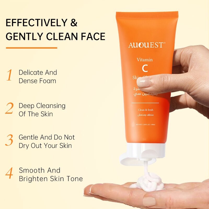 Vitamin C Cleanser - Manufacturer - AuQuest Private Label Organic Deep Cleansing Whitening Exfoliating Foam