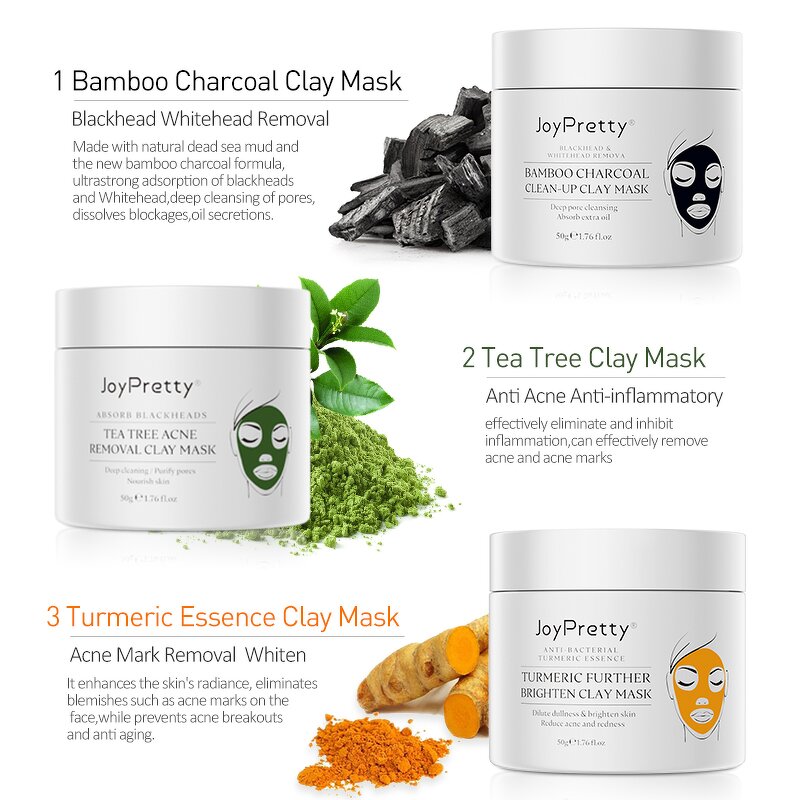 Face Mud Mask Set - Factory - Joypretty Organic Moisturizing Pore Cleaning Remove Blackhead Nourishing Set