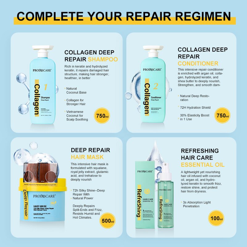 Collagen Repair Shampoo - Manufacturer - Private Label Deep Cleansing Smoothing Moisturizing Anti-itch