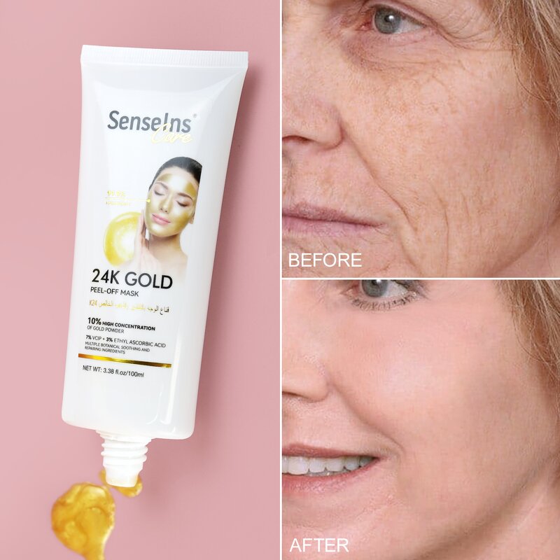 24k Gold Peel Off Mask - Factory - Hot Selling Organic Whitening Collagen Peeling Clay Facial Mask