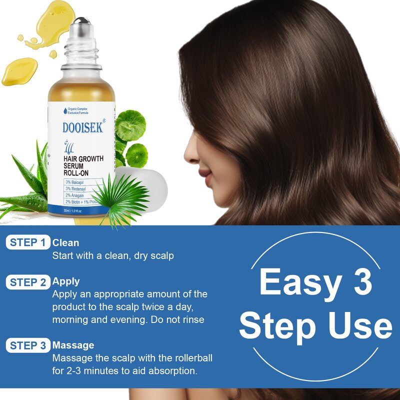 Hair Serum Manufacturer - OEM 30ml Roll on for Thickness & Scalp Health