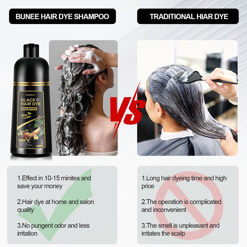 Hair Dye Shampoo Manufacturer - Hot Selling Natural Organic Permanent Black