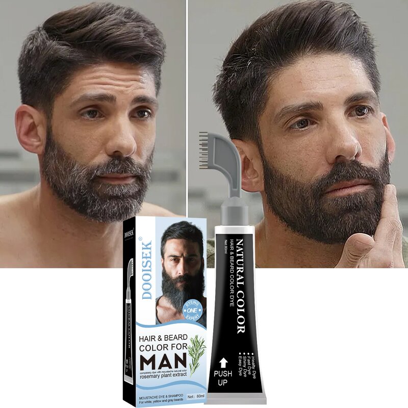 Hair Dye Shampoo Manufacturer - 80ml Natural Herbal Extract Black with Comb