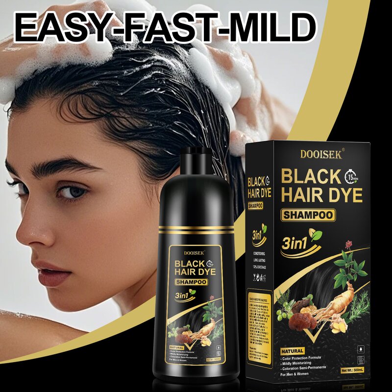 Hair Color Shampoo Manufacturer - Hot Sale 3 in 1 Ammonia Free 500ml Herbal