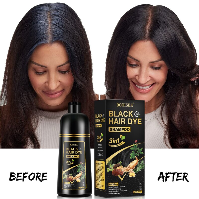 Hair Dye Shampoo Manufacturer - 500ml Permanent Black & Brown with Biotin