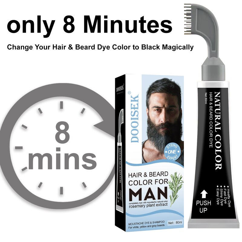 Hair Beard Color Shampoo Manufacturer - 80ml with Rosemary Extract 8 Minutes