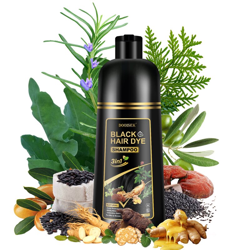 Hair Dye Shampoo Manufacturer - Hot Sale 4 in 1 Black Gray Semi-Permanent