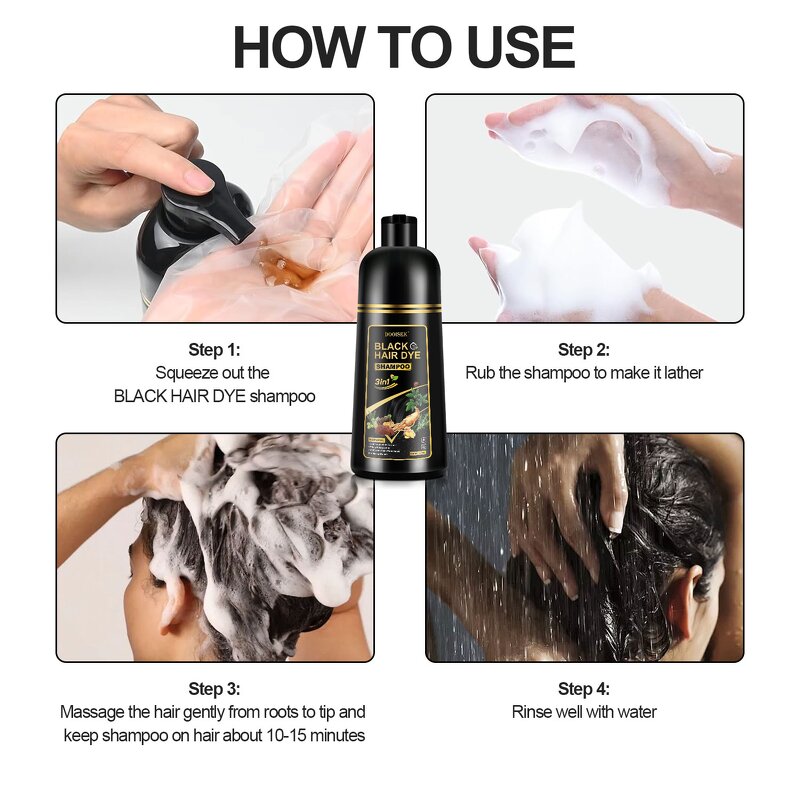 Hair Dye Shampoo Manufacturer - Hot Selling Natural Organic Permanent Black