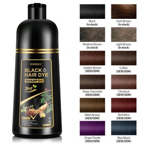 Hair Dye Shampoo Manufacturer - 3-in-1 Herbal Olives Dark Wine Red 500ml