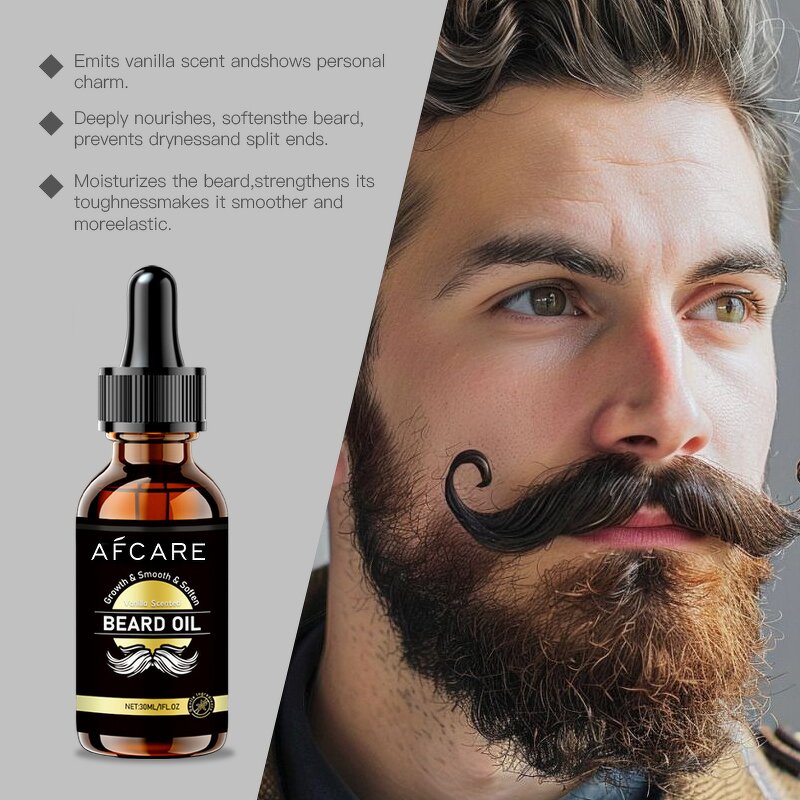 Men Beard Oil - Manufacturer - Organic Vanilla Argan Mineral Oil Lightweight Non-Greasy Moisturizing Brightening